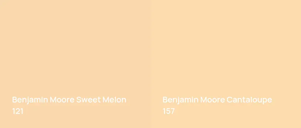 Benjamin Moore Sweet Melon 121 vs Benjamin Moore Cantaloupe 157