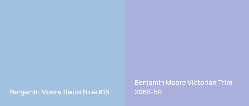 Benjamin Moore Swiss Blue 815 vs Benjamin Moore Victorian Trim 2068-50
