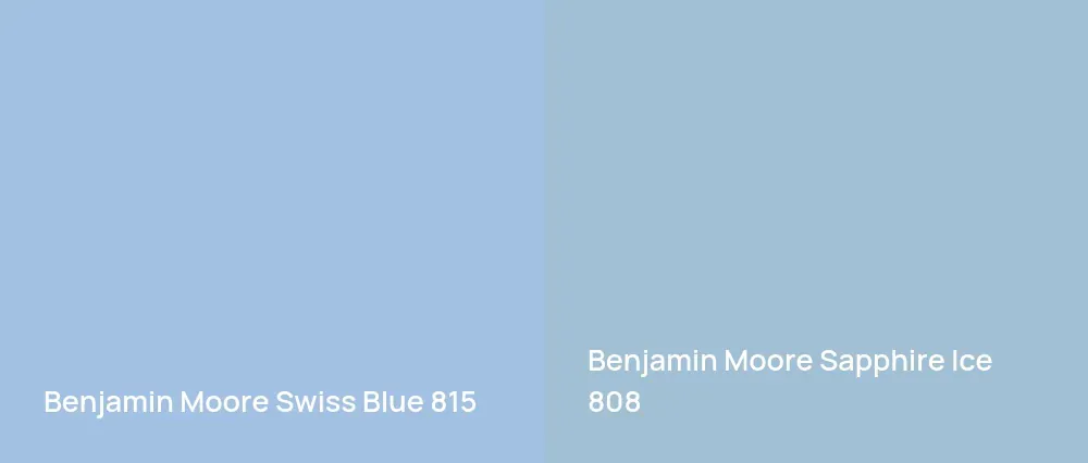 Benjamin Moore Swiss Blue 815 vs Benjamin Moore Sapphire Ice 808