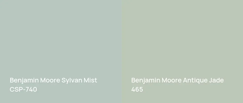 Benjamin Moore Sylvan Mist CSP-740 vs Benjamin Moore Antique Jade 465
