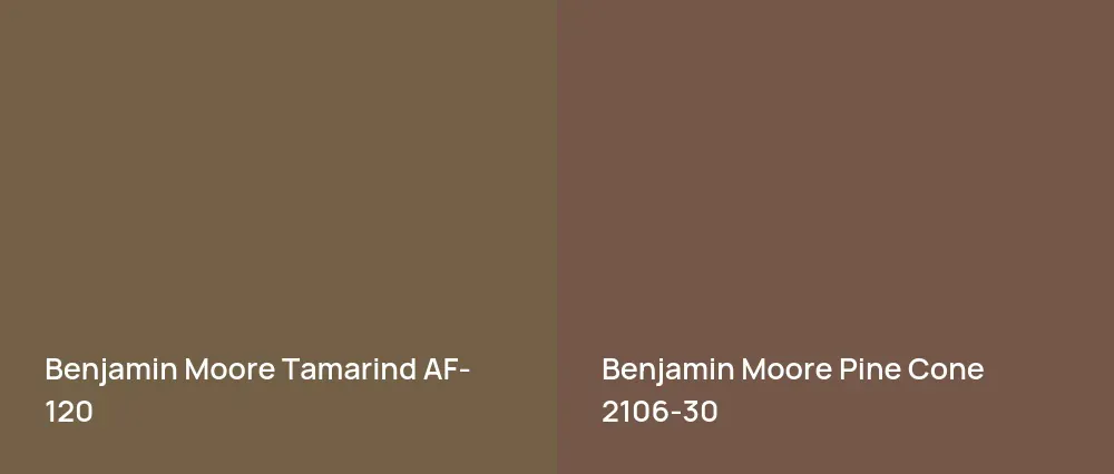 Benjamin Moore Tamarind AF-120 vs Benjamin Moore Pine Cone 2106-30