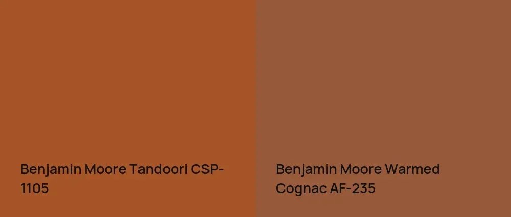 Benjamin Moore Tandoori CSP-1105 vs Benjamin Moore Warmed Cognac AF-235