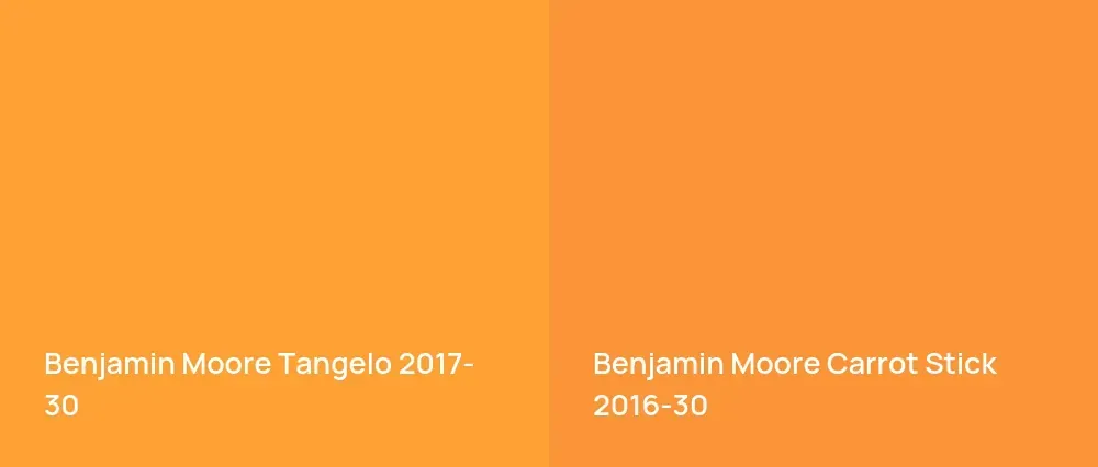Benjamin Moore Tangelo 2017-30 vs Benjamin Moore Carrot Stick 2016-30