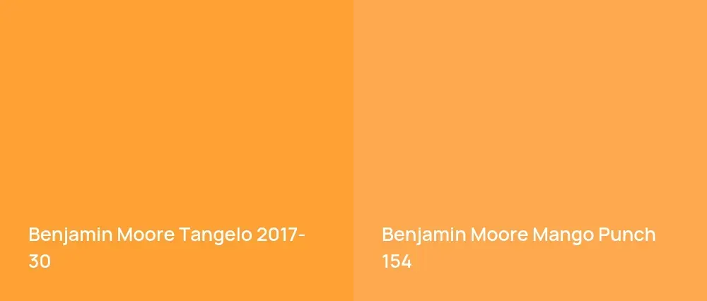 Benjamin Moore Tangelo 2017-30 vs Benjamin Moore Mango Punch 154