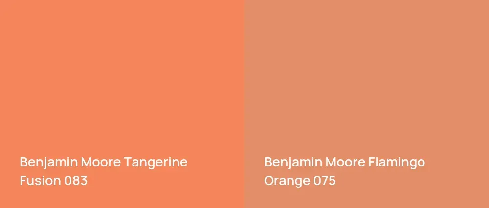 Benjamin Moore Tangerine Fusion 083 vs Benjamin Moore Flamingo Orange 075