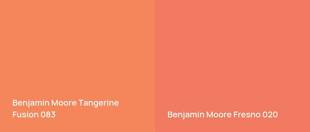 Benjamin Moore Tangerine Fusion 083 vs Benjamin Moore Fresno 020