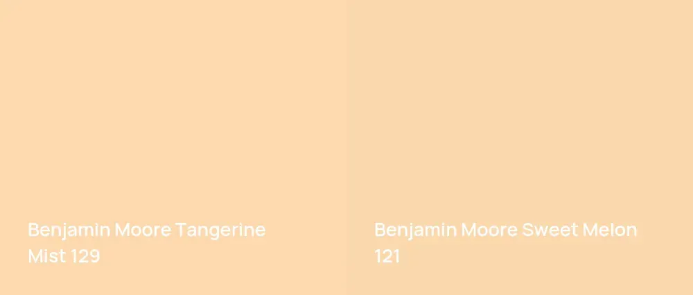 Benjamin Moore Tangerine Mist 129 vs Benjamin Moore Sweet Melon 121