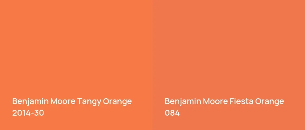 Benjamin Moore Tangy Orange 2014-30 vs Benjamin Moore Fiesta Orange 084