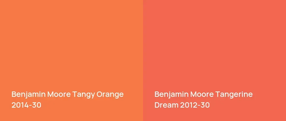 Benjamin Moore Tangy Orange 2014-30 vs Benjamin Moore Tangerine Dream 2012-30