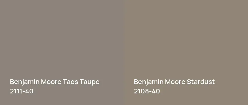 Benjamin Moore Taos Taupe 2111-40 vs Benjamin Moore Stardust 2108-40