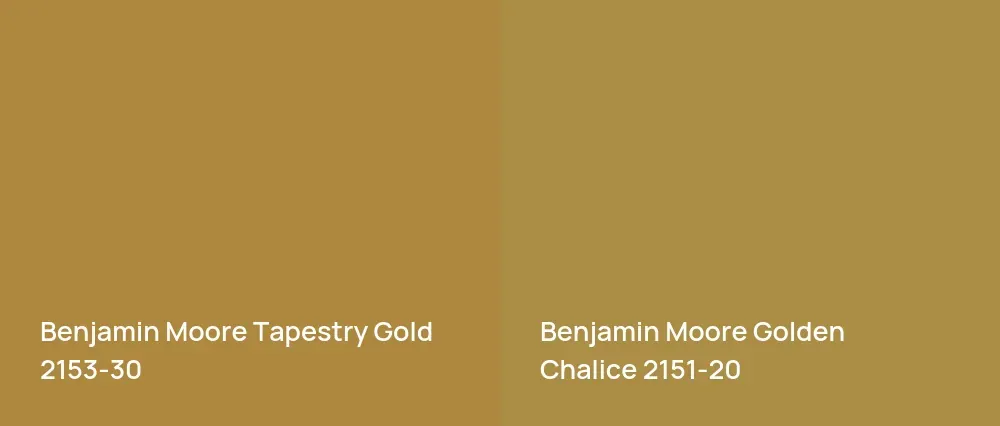 Benjamin Moore Tapestry Gold 2153-30 vs Benjamin Moore Golden Chalice 2151-20