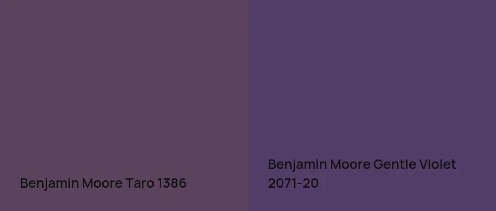 Benjamin Moore Taro 1386 vs Benjamin Moore Gentle Violet 2071-20