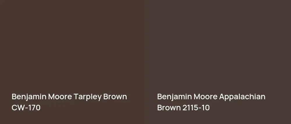 Benjamin Moore Tarpley Brown CW-170 vs Benjamin Moore Appalachian Brown 2115-10