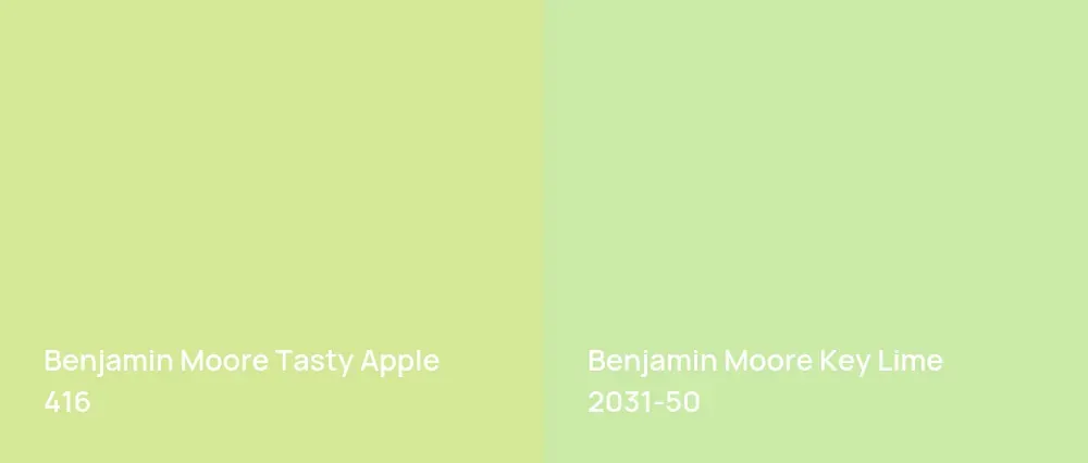 Benjamin Moore Tasty Apple 416 vs Benjamin Moore Key Lime 2031-50