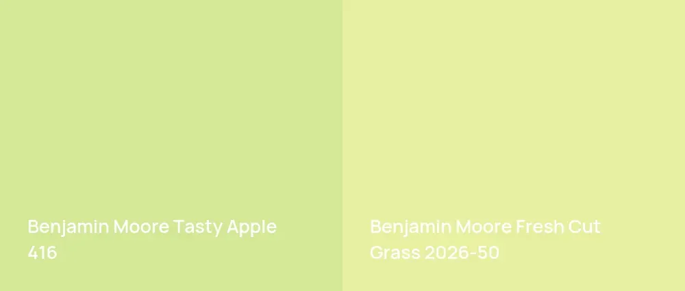 Benjamin Moore Tasty Apple 416 vs Benjamin Moore Fresh Cut Grass 2026-50