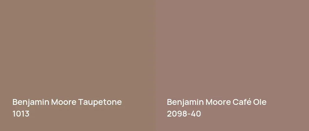Benjamin Moore Taupetone 1013 vs Benjamin Moore Café Ole 2098-40