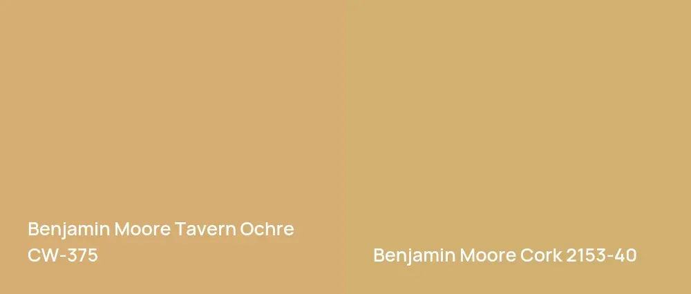 Benjamin Moore Tavern Ochre CW-375 vs Benjamin Moore Cork 2153-40