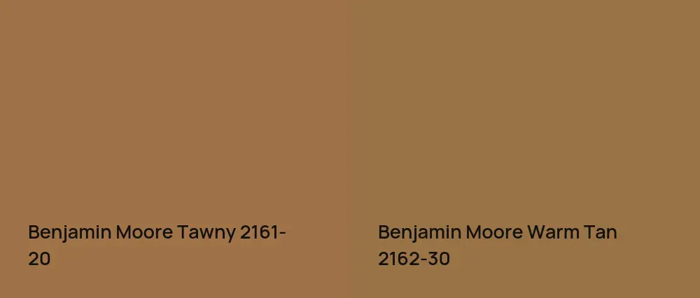 Benjamin Moore Tawny 2161-20 vs Benjamin Moore Warm Tan 2162-30