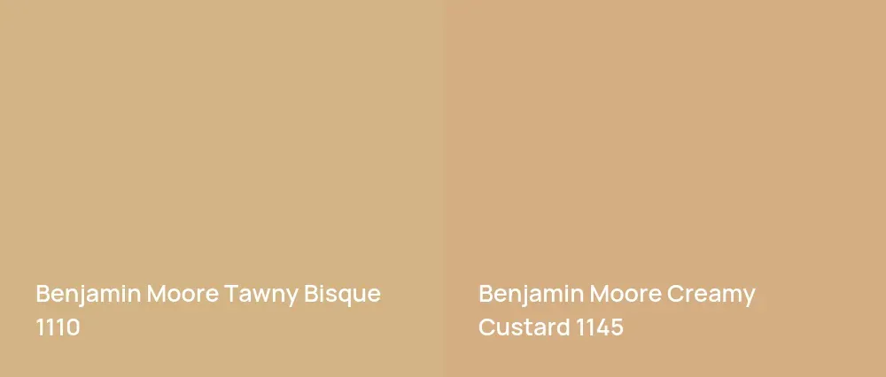 Benjamin Moore Tawny Bisque 1110 vs Benjamin Moore Creamy Custard 1145