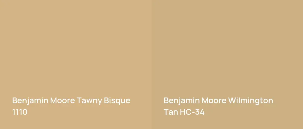 Benjamin Moore Tawny Bisque 1110 vs Benjamin Moore Wilmington Tan HC-34