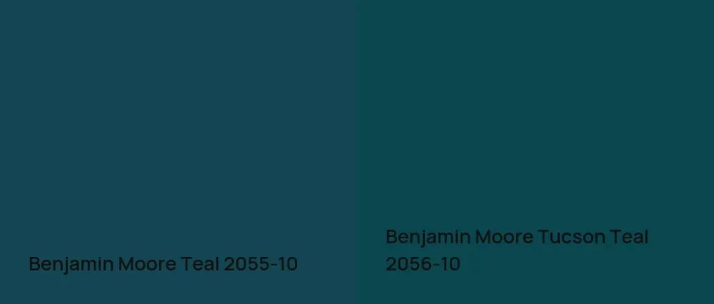 Benjamin Moore Teal 2055-10 vs Benjamin Moore Tucson Teal 2056-10
