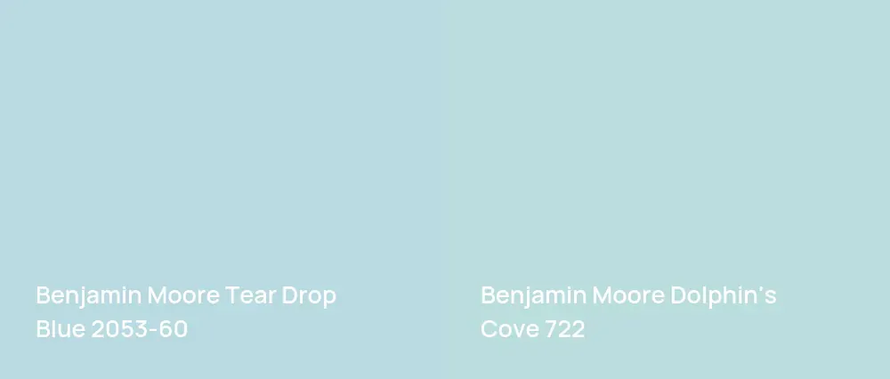 Benjamin Moore Tear Drop Blue 2053-60 vs Benjamin Moore Dolphin's Cove 722