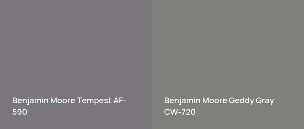 Benjamin Moore Tempest AF-590 vs Benjamin Moore Geddy Gray CW-720