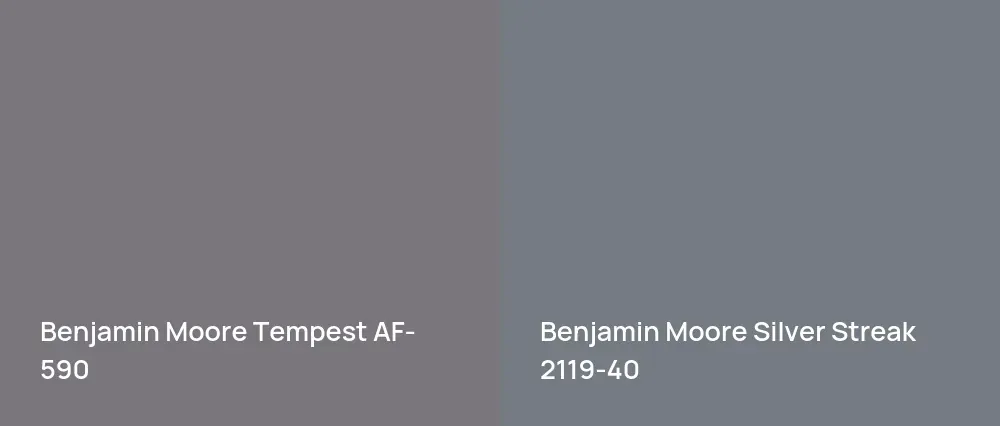 Benjamin Moore Tempest AF-590 vs Benjamin Moore Silver Streak 2119-40