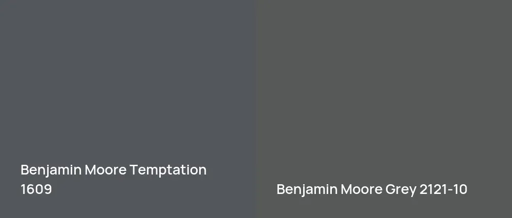 Benjamin Moore Temptation 1609 vs Benjamin Moore Grey 2121-10