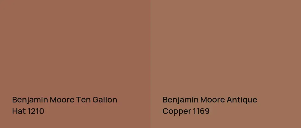 Benjamin Moore Ten Gallon Hat 1210 vs Benjamin Moore Antique Copper 1169