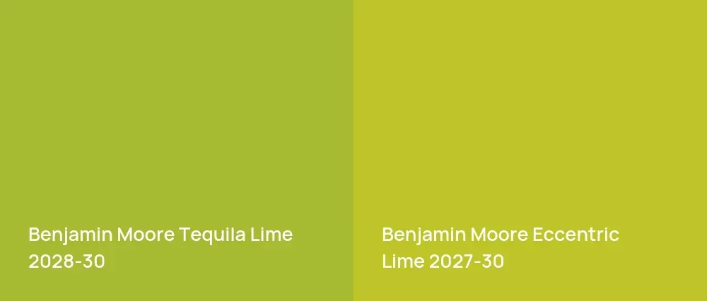 Benjamin Moore Tequila Lime 2028-30 vs Benjamin Moore Eccentric Lime 2027-30