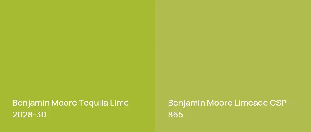 Benjamin Moore Tequila Lime 2028-30 vs Benjamin Moore Limeade CSP-865