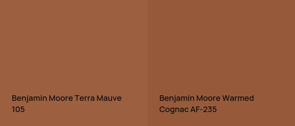 Benjamin Moore Terra Mauve 105 vs Benjamin Moore Warmed Cognac AF-235