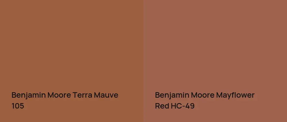 Benjamin Moore Terra Mauve 105 vs Benjamin Moore Mayflower Red HC-49