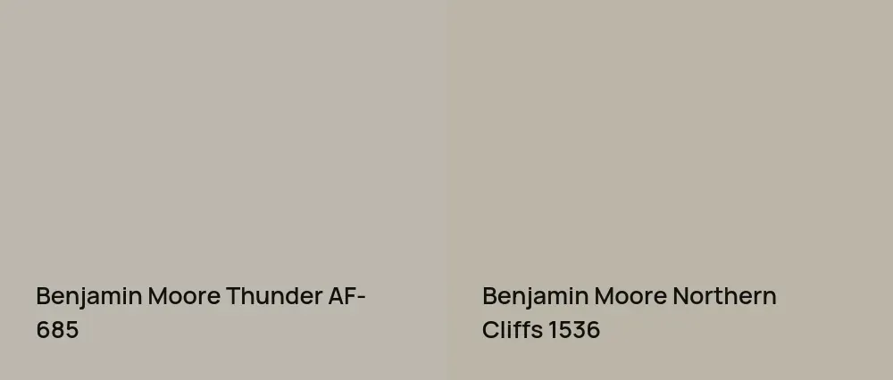 Benjamin Moore Thunder AF-685 vs Benjamin Moore Northern Cliffs 1536