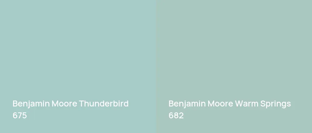 Benjamin Moore Thunderbird 675 vs Benjamin Moore Warm Springs 682