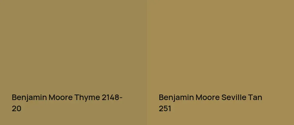 Benjamin Moore Thyme 2148-20 vs Benjamin Moore Seville Tan 251