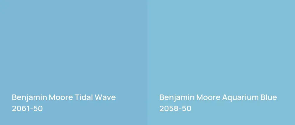 Benjamin Moore Tidal Wave 2061-50 vs Benjamin Moore Aquarium Blue 2058-50