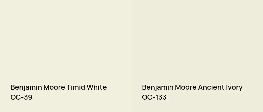 Benjamin Moore Timid White OC-39 vs Benjamin Moore Ancient Ivory OC-133