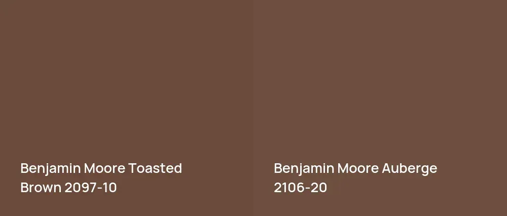 Benjamin Moore Toasted Brown 2097-10 vs Benjamin Moore Auberge 2106-20