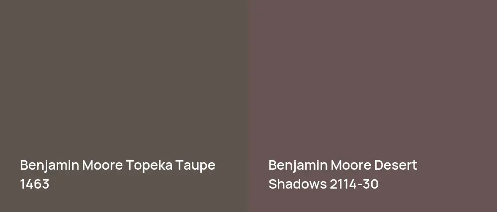 Benjamin Moore Topeka Taupe 1463 vs Benjamin Moore Desert Shadows 2114-30