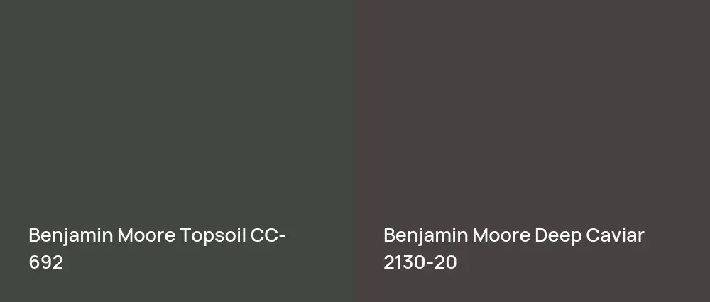 Benjamin Moore Topsoil CC-692 vs Benjamin Moore Deep Caviar 2130-20