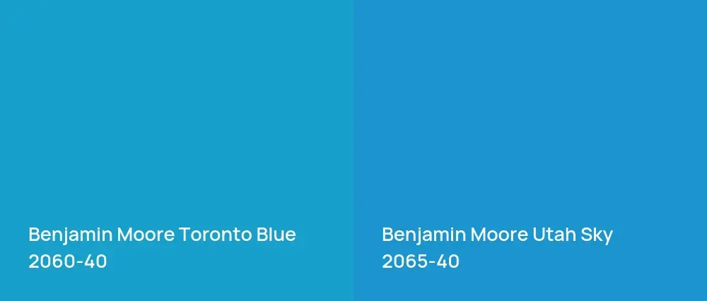 Benjamin Moore Toronto Blue 2060-40 vs Benjamin Moore Utah Sky 2065-40