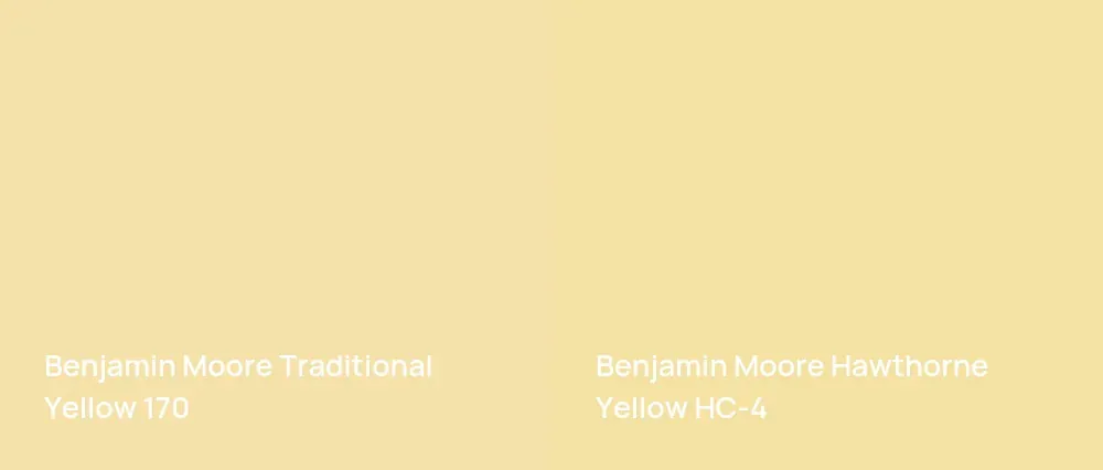 Benjamin Moore Traditional Yellow 170 vs Benjamin Moore Hawthorne Yellow HC-4