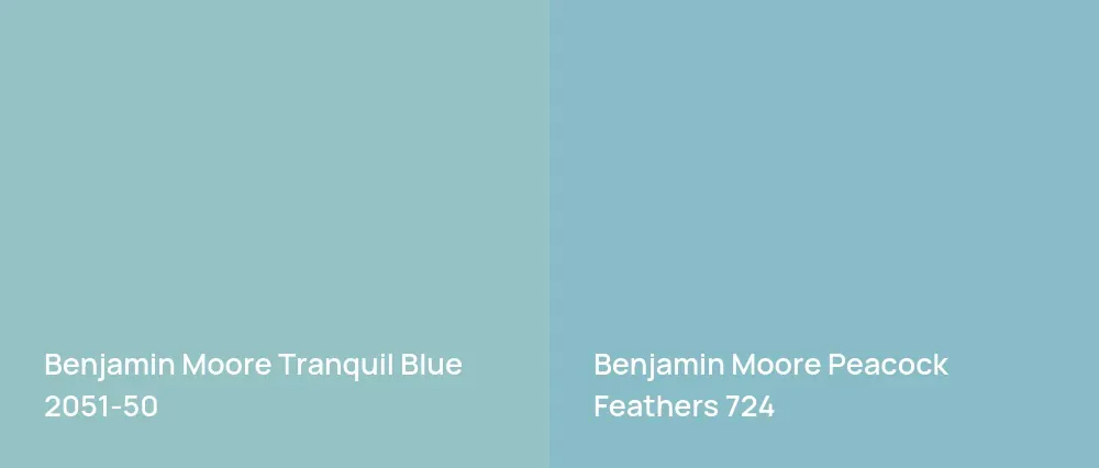 Benjamin Moore Tranquil Blue 2051-50 vs Benjamin Moore Peacock Feathers 724