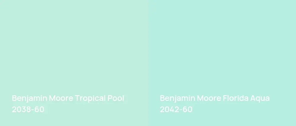 Benjamin Moore Tropical Pool 2038-60 vs Benjamin Moore Florida Aqua 2042-60