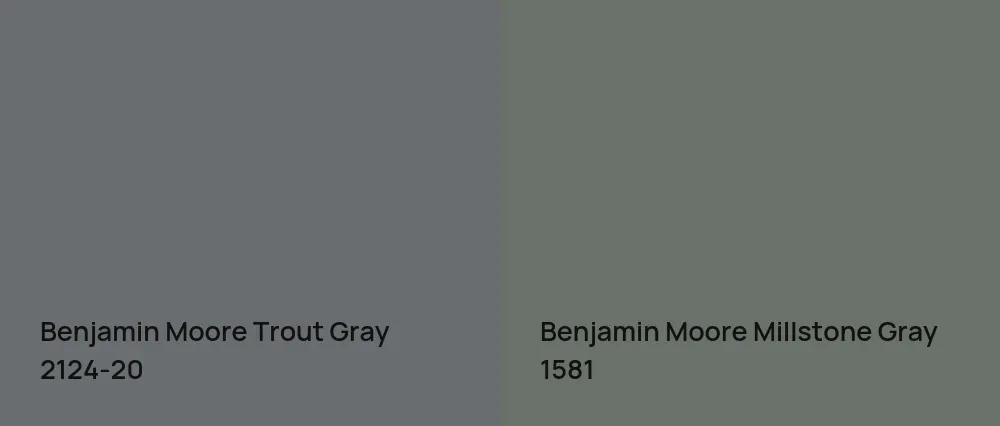 Benjamin Moore Trout Gray 2124-20 vs Benjamin Moore Millstone Gray 1581