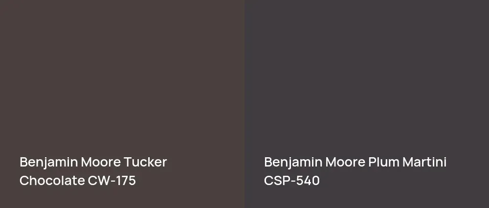 Benjamin Moore Tucker Chocolate CW-175 vs Benjamin Moore Plum Martini CSP-540