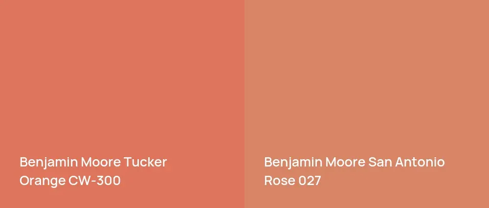 Benjamin Moore Tucker Orange CW-300 vs Benjamin Moore San Antonio Rose 027