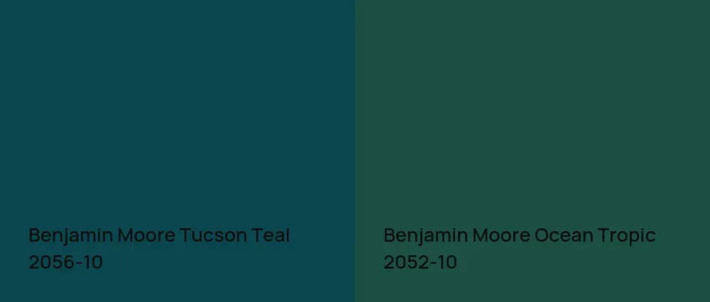 Benjamin Moore Tucson Teal 2056-10 vs Benjamin Moore Ocean Tropic 2052-10